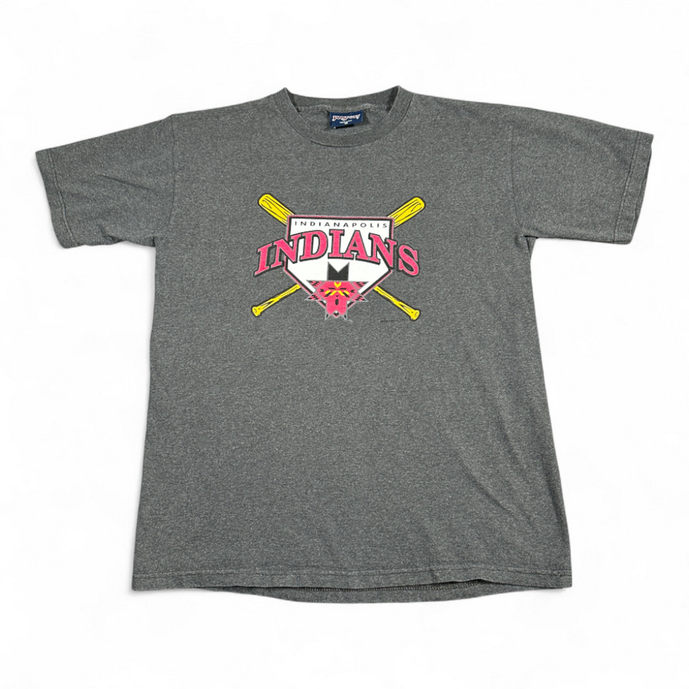 Vintage Indianapolis Indians Shirt Adult MEDIUM Gray Baseball JanSport USA 90s